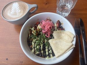 A breakfast bowl. Was delicious    at Dreamstate Cafe in Minneapolis