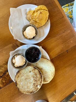 Sweet potato biscuit with smoked paprika “honey” butter  at Dreamstate Cafe in Minneapolis