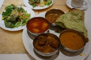 Selection from lunch buffet (vegan options). at Nataraj - Ginza in Tokyo