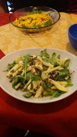 Very good and original salad! Arugula, apples, lemon and grains. You have to try it, very fresh! at Ben D'Iddio in Pisa