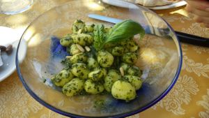 Gnocchis with green pesto. at Ben D'Iddio in Pisa