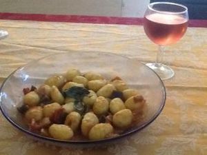 Home made gnocchi with eggplant porcini. yum at Ben D'Iddio in Pisa