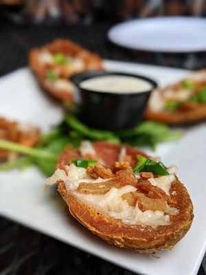 Potato skins close up at The Steer in Buffalo