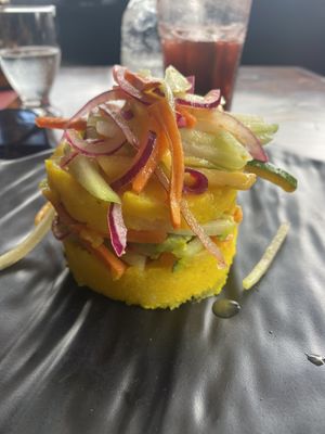 Vegan causa  at Chifa La Familia Feliz in La Fortuna
