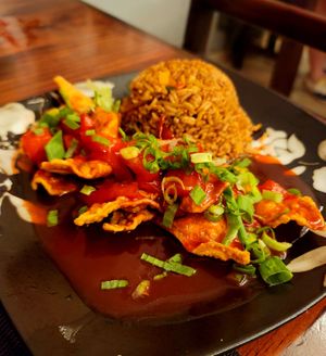 Kam lu wantan at Chifa La Familia Feliz in La Fortuna