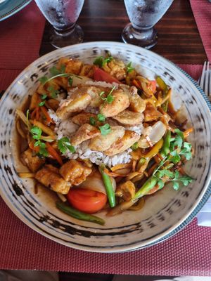 Tofu Salteado at Chifa La Familia Feliz in La Fortuna