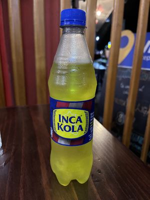 Inca kola  at Chifa La Familia Feliz in La Fortuna