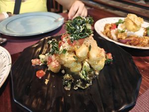 Yucca (traditional Peruvian) at Chifa La Familia Feliz in La Fortuna