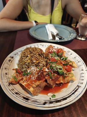 Wan tan (chinese/peruvian fusion) at Chifa La Familia Feliz in La Fortuna