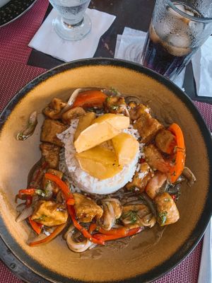 Tofu saltudo. Really good!  at Chifa La Familia Feliz in La Fortuna