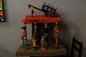 Decor at Chifa La Familia Feliz in La Fortuna