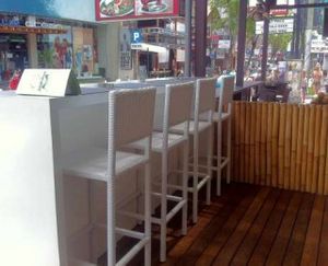 Outside Bar, Facing the main legian road, great for a drink with friends at Falafel House in Kuta