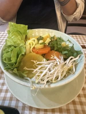 Mi Quàng, a regional specialty   at Moc Chan Vegan in Da Nang