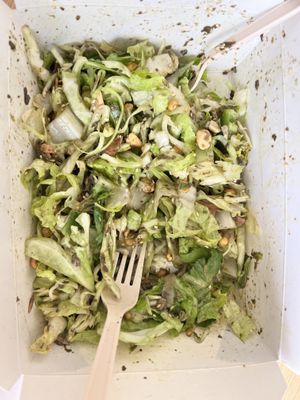 This takeout tea leaf salad was so yummy I forgot to take a photo before eating half of it.   at Chef Burma in Sacramento