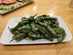 Pimientos de Padrón. at Restaurante Trébol in Santiago De Compostela