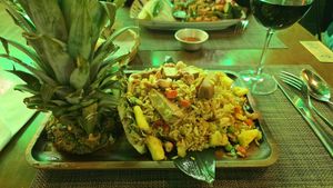 Rice and pineapple with tofu at Pattaya Restaurant in Porto