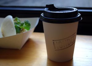 Hot fresh soy milk at Wonderbao in Melbourne