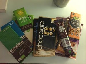 The plethora of vegan chocolates available :) at Veganz in Vienna