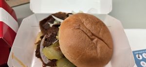 Kebab burger at Great British Doner in Manchester