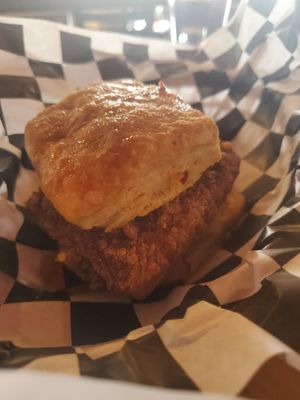 Hot Hunny Chicky biscuit at Street Beet in Detroit
