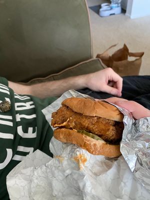 Chik’n sando at Street Beet in Detroit