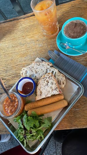 Vegan Breakfast, hot chocolate   at Cafe Neustadt in Prague