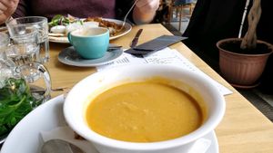 chickpea soup at Cafe Neustadt in Prague