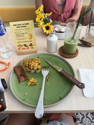 Scramble tofu w bacon   at Sunny Side Up Café Samui in Koh Samui