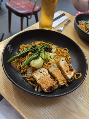 Yasai soba with tofu at Maki & Ramen in Sheffield