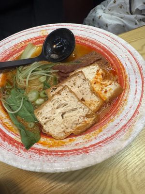 Spicy noodles with tofu   at Maki & Ramen in Sheffield