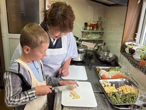 Children can enjoy this experience safely, just like visiting a Japanese grandma’s home. at BASAMA's Kitchen in Tsuruta