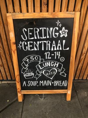 Their A-frame sign at Sering Centraal in Amsterdam