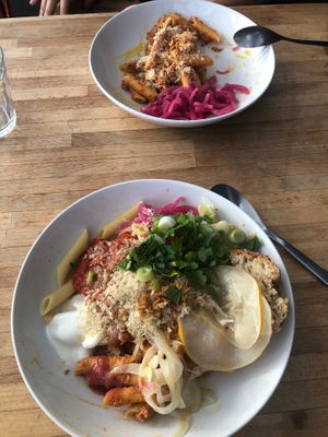 Pasta with extras, yummy at Sering Centraal in Amsterdam