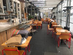 The interior the food is served on the bar to the right. at Sering Centraal in Amsterdam