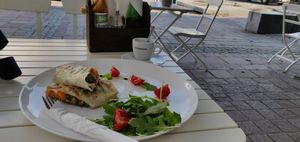 Summer outdoor seating at San Domenico Caffe in Kosice