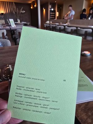 Menu at Dirt.  in Ghent