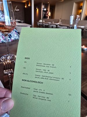 Beer menu at Dirt.  in Ghent