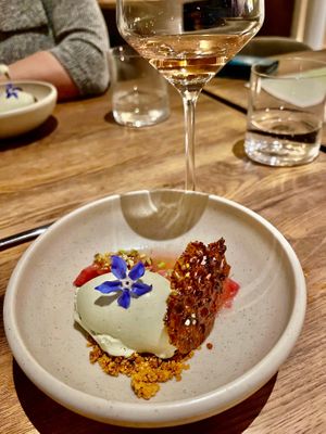 Rhubarb - Pistachio - Cardamon - Orange

(Menu April 2026) at Dirt.  in Ghent