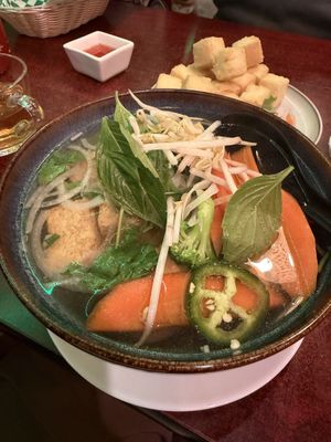 Vegan pho  at Pho Viet Lotus Restaurant in Vancouver