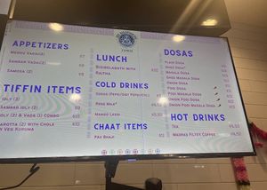 Menu  at Sri Annapoorani Express in Salt Lake City