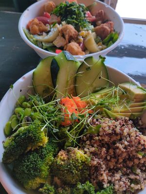 Green bowl (bottom) and Nashville salad (top) at Avo in Nashville