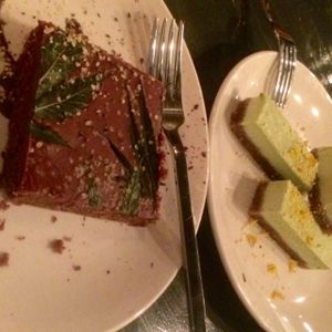  chocolate hemp brownie, key lime cheesecake  at Avo in Nashville