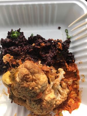 Glazed Califlower Steak (in a recyclable container) at Avo in Nashville