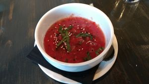 watermelon gazpacho ... yum at Avo in Nashville