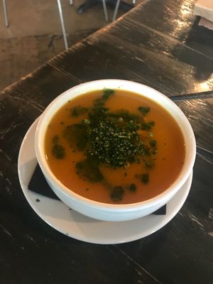 carrot ginger soup  at Avo in Nashville
