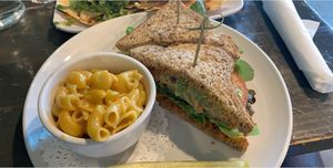 Mac and cheese and a sandwich  at Avo in Nashville