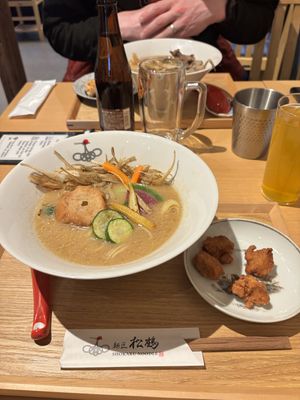 Miso ramen and karaage  at Shokaku - Kyoto in Kyoto
