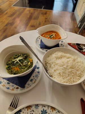 Sabji Hari Bhari (vegan), Chana Masala (vegan) at Indie Curry Haus  in Bayern