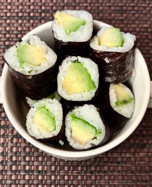 Avocado maki at The World Eatery in Dubai