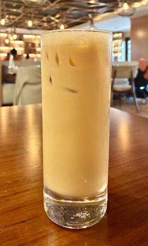 Iced oat latte  at The World Eatery in Dubai